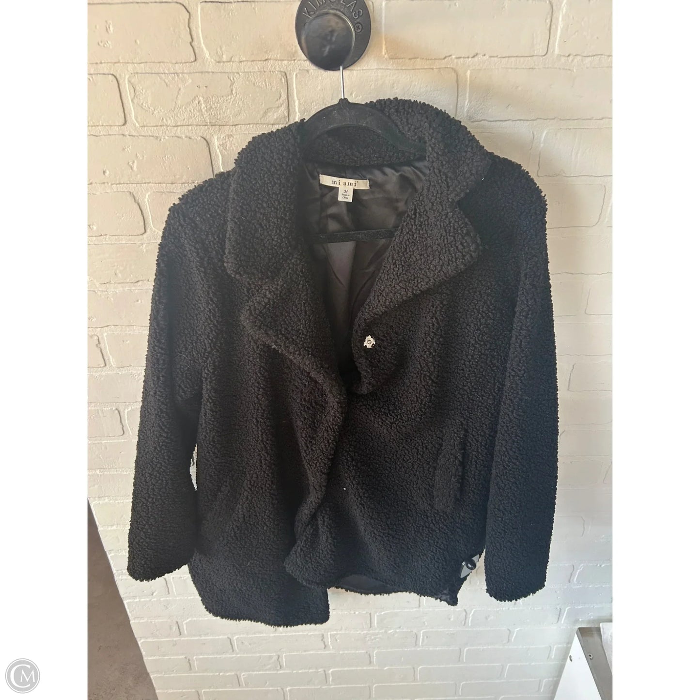 Coat Faux Fur & Sherpa By Miami In Black, Size: M