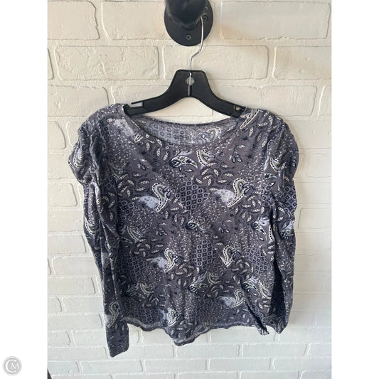 Top Long Sleeve By Loft In Grey & Orange, Size: L