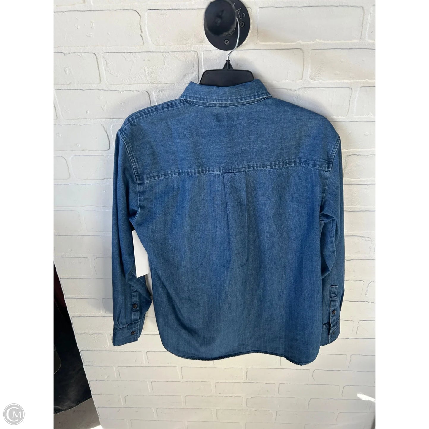 Top Long Sleeve By Banana Republic In Blue Denim, Size: M