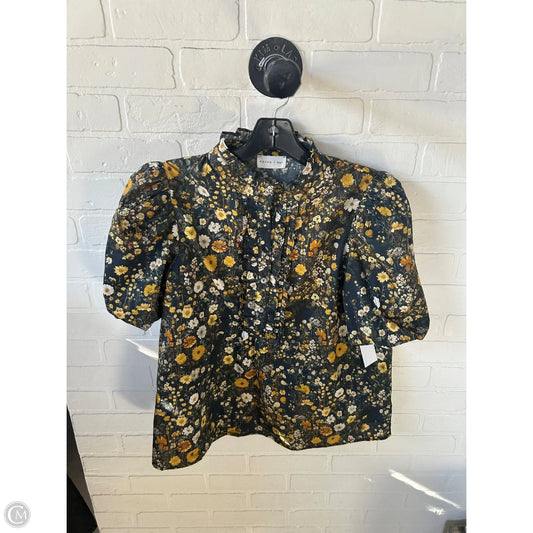 Top Short Sleeve By Entro In Black & Yellow, Size: L