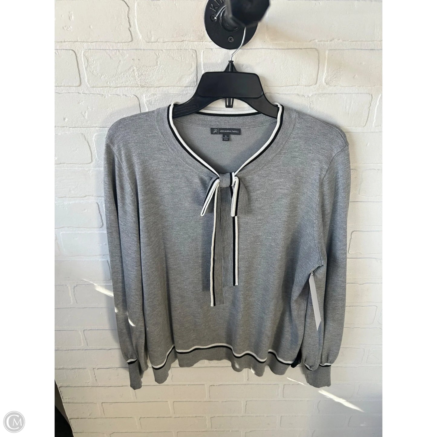 Sweater By Adrianna Papell In Grey, Size: Xl