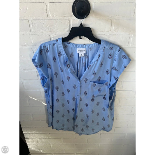 Top Short Sleeve By Liz Claiborne In Blue, Size: Xlp