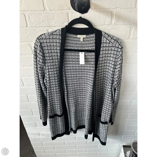 Sweater Cardigan By Talbots In Black & White, Size: M