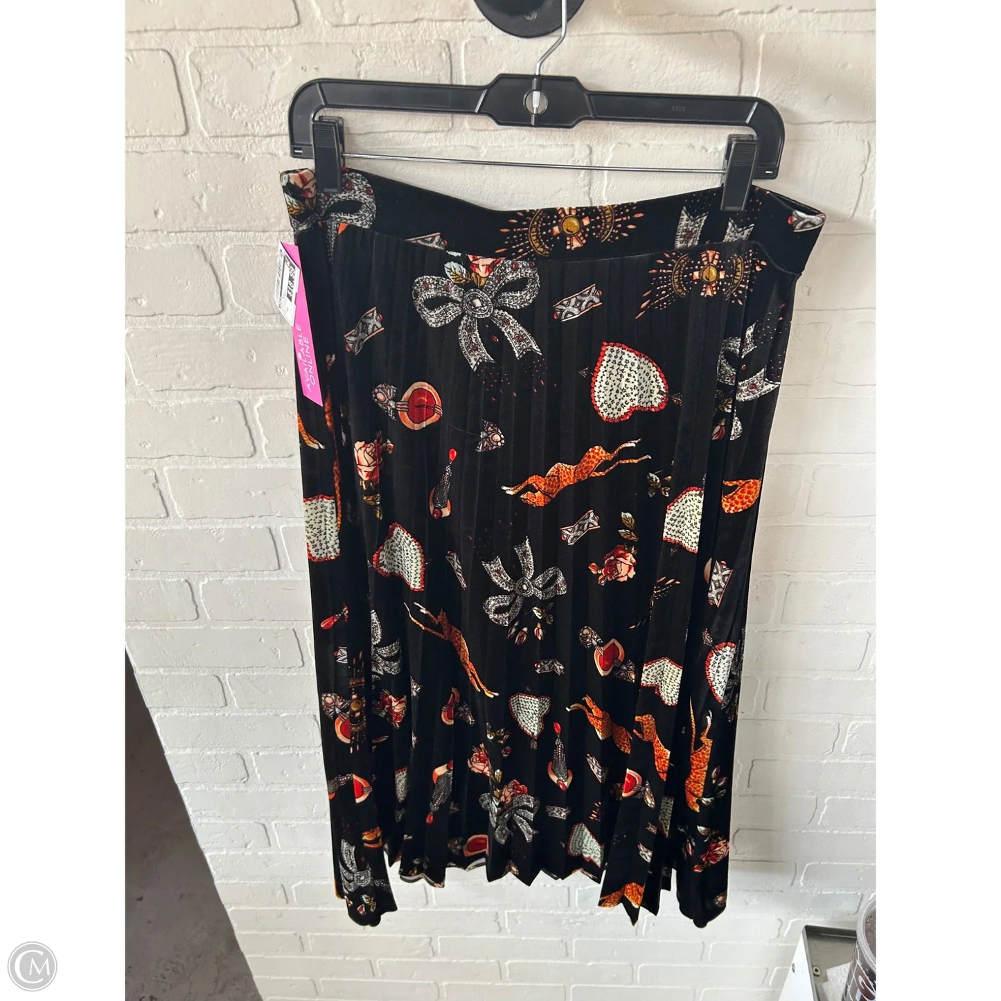 Skirt Midi By Maeve In Black & Orange, Size: 12