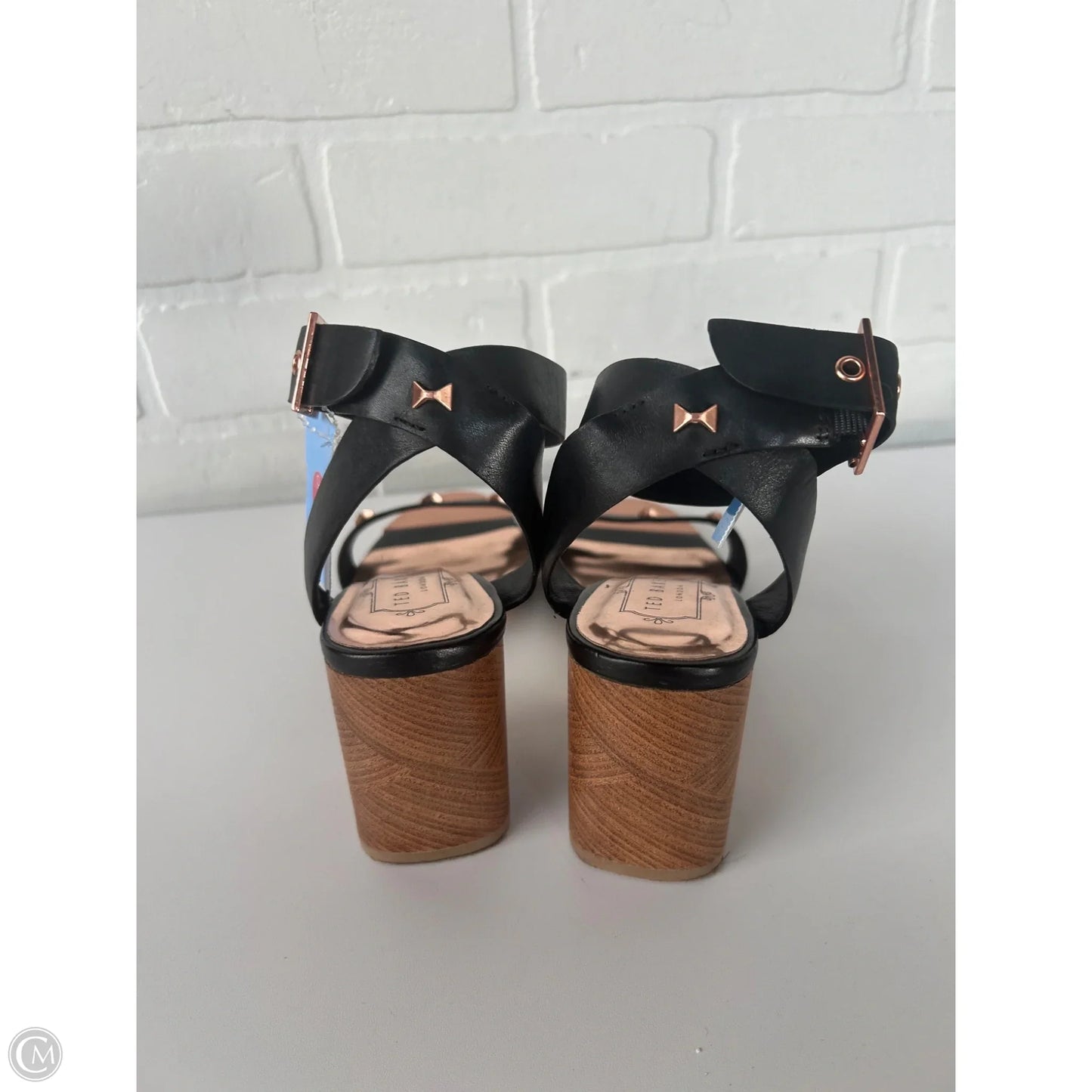 Sandals Heels Block By Ted Baker In Black, Size: 6.5