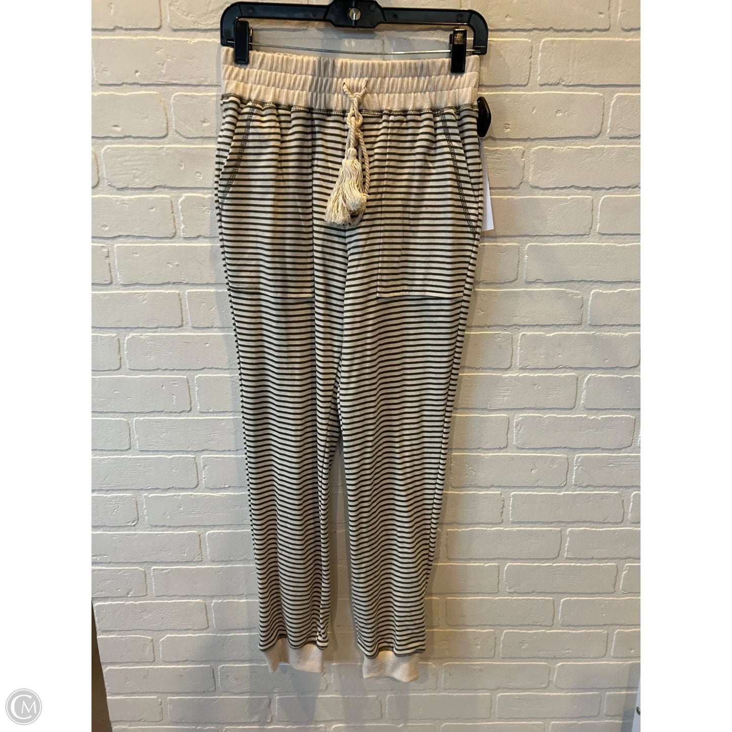 Lounge Set Pants By By The River In Cream & Green, Size: S