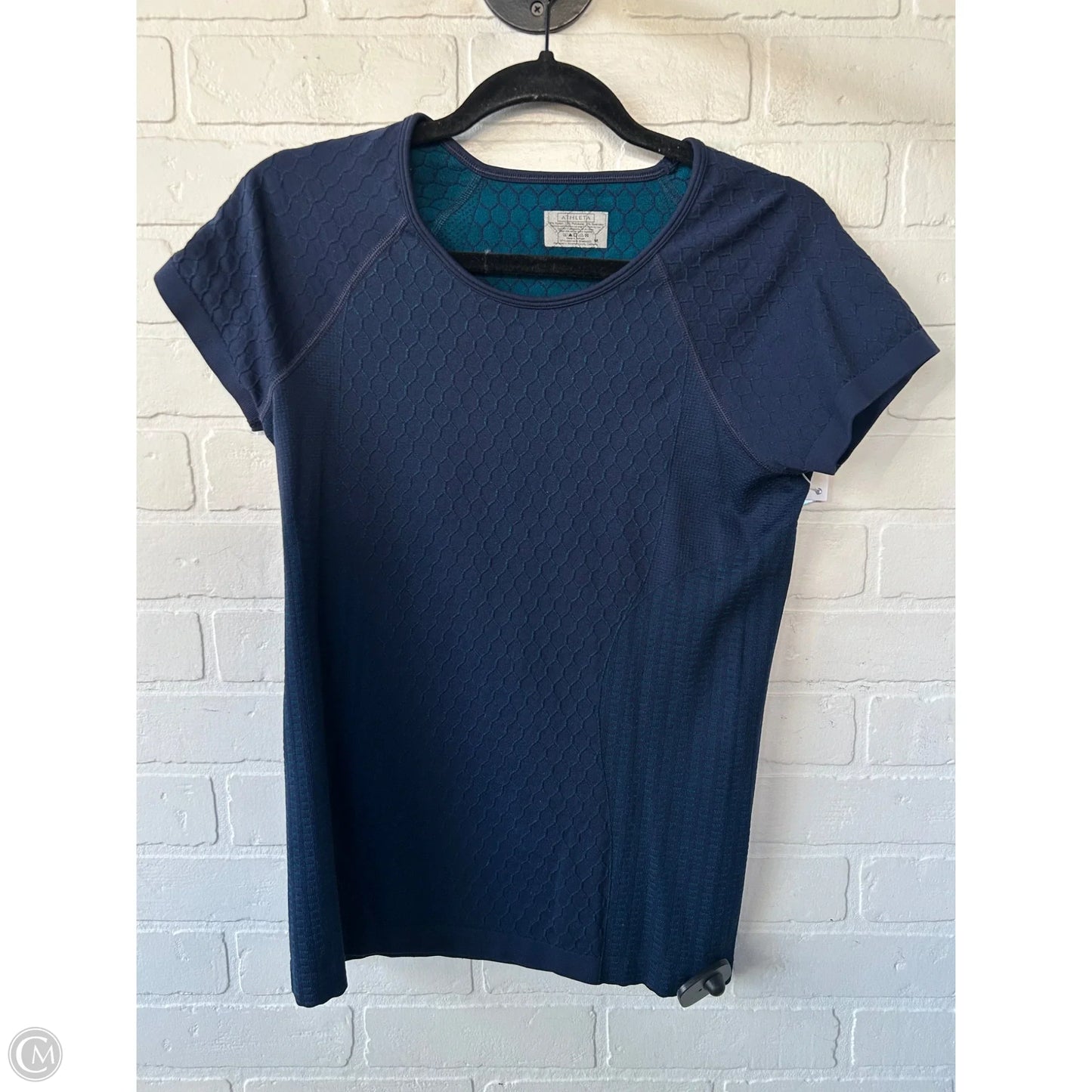 Athletic Top Short Sleeve By Athleta In Blue, Size: M