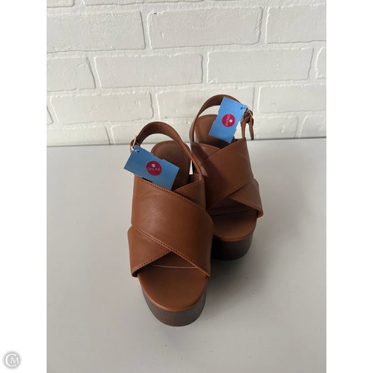 Sandals Heels Wedge By Universal Thread In Brown, Size: 5