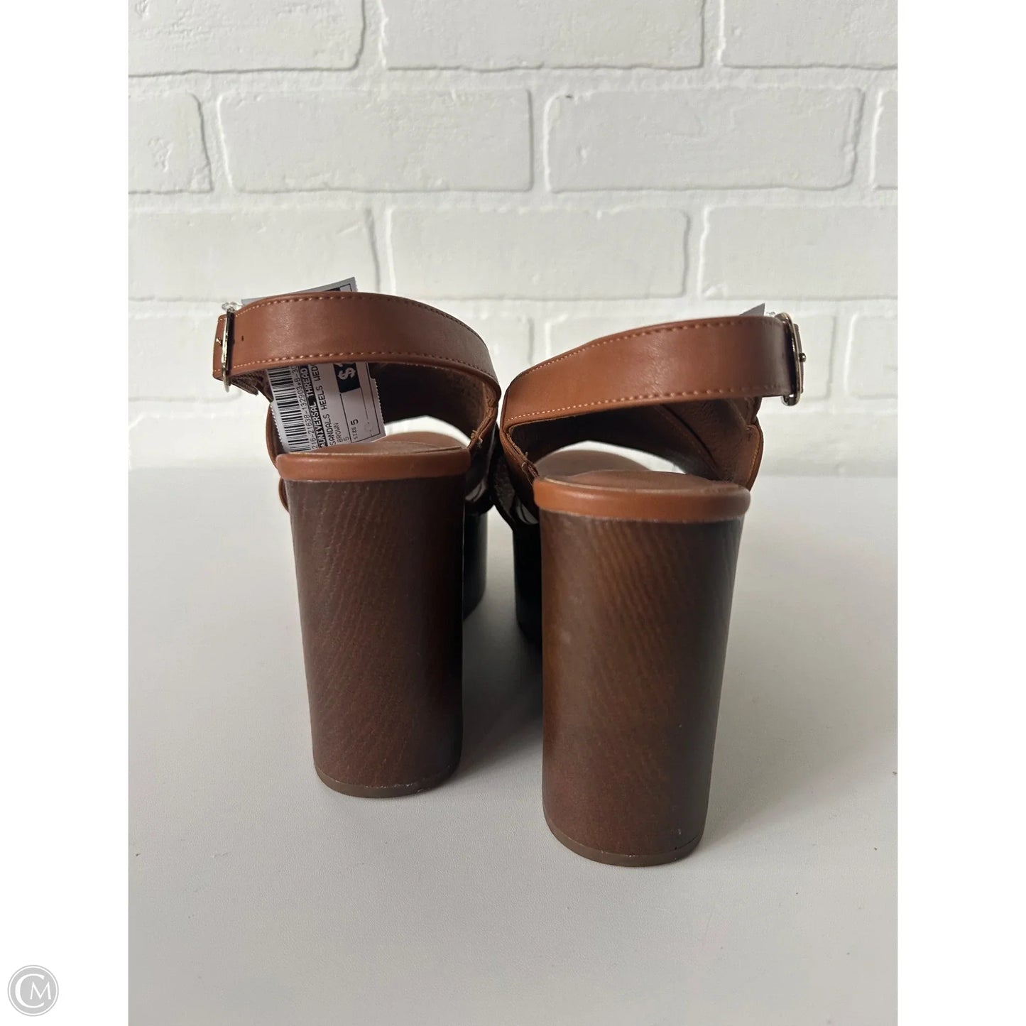 Sandals Heels Wedge By Universal Thread In Brown, Size: 5