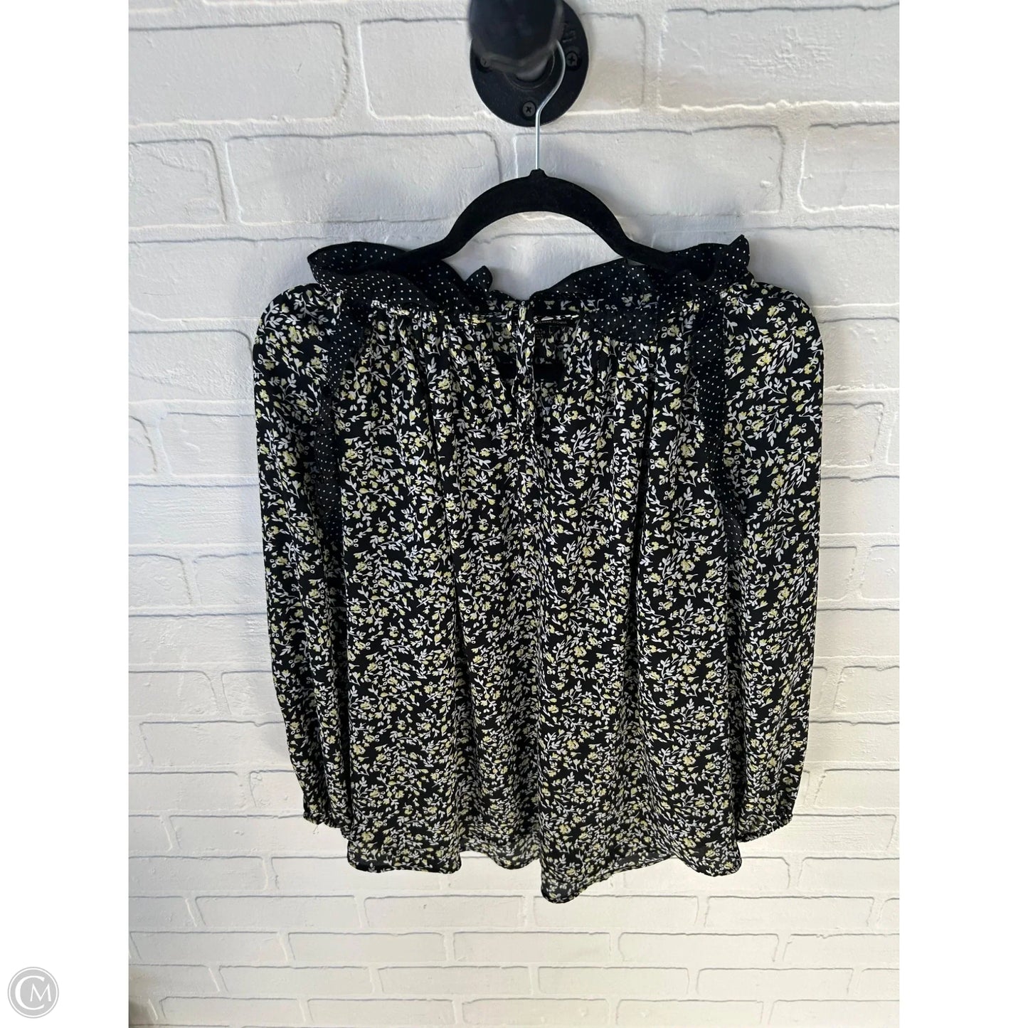 Top Long Sleeve By Dalia In Black & White, Size: L