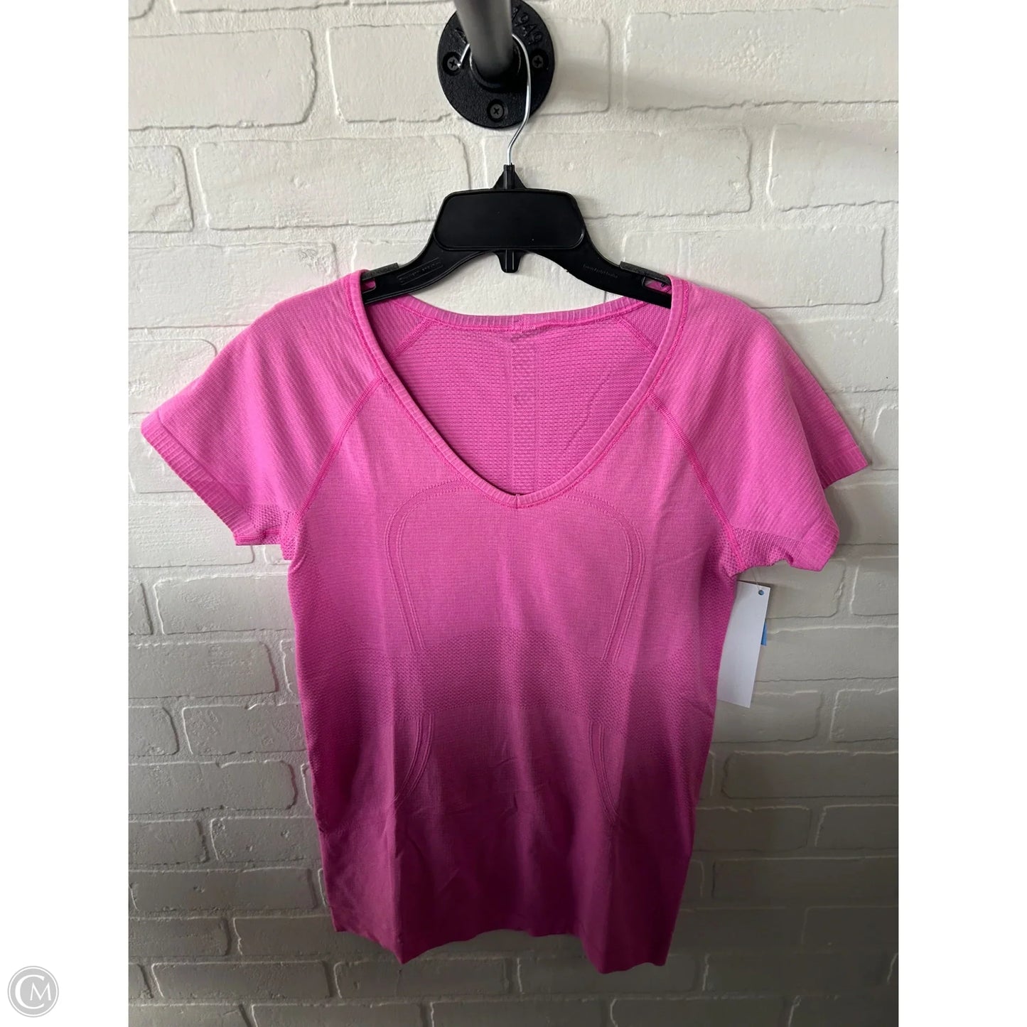 Athletic Top Short Sleeve By Lululemon In Pink, Size: M