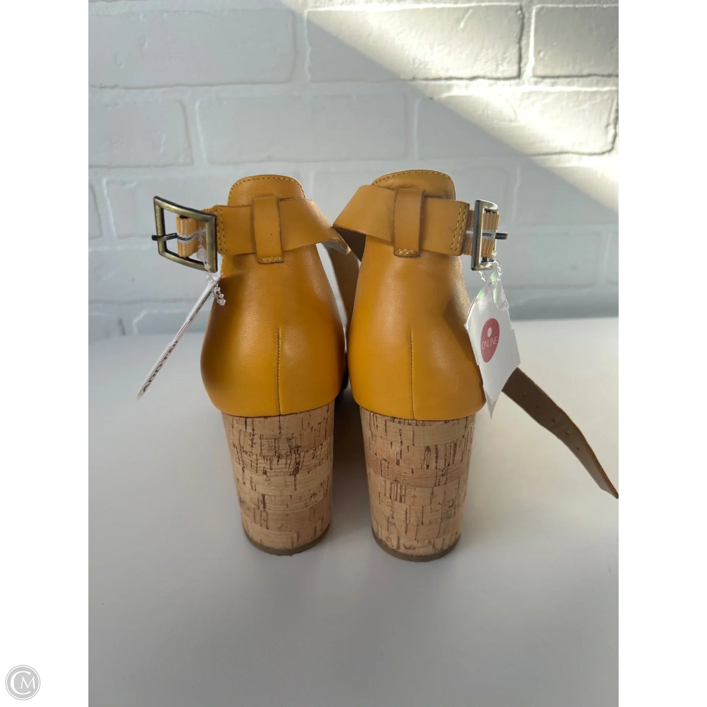 Sandals Heels Wedge By Aerosoles In Yellow, Size: 9