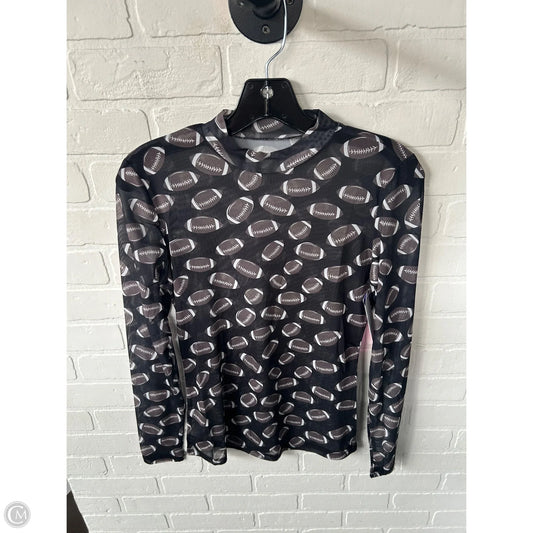 Top Long Sleeve By Cme In Black & Brown, Size: S