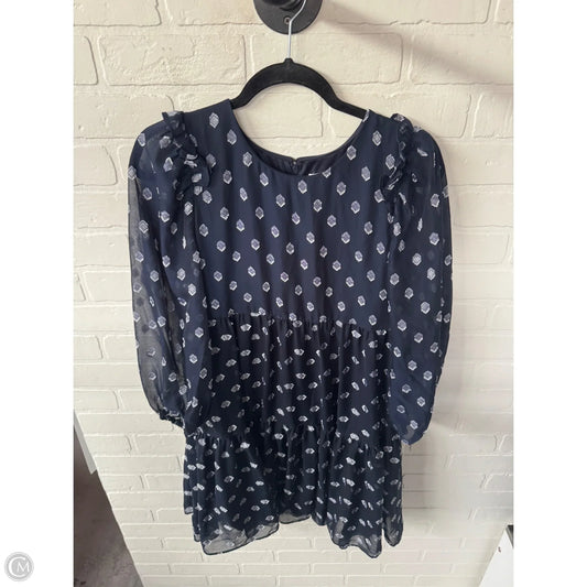 Dress Casual Short By Calvin Klein In Blue & Silver, Size: L