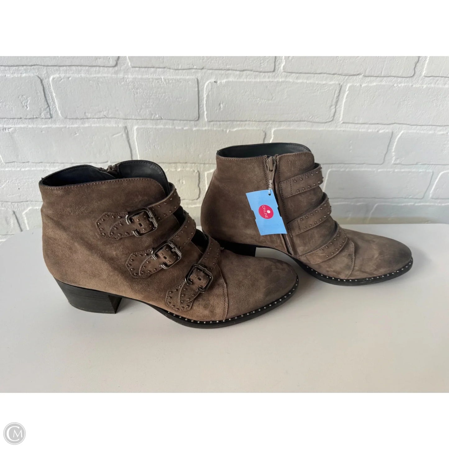 Boots Ankle Heels By Paul Green In Brown, Size: 10