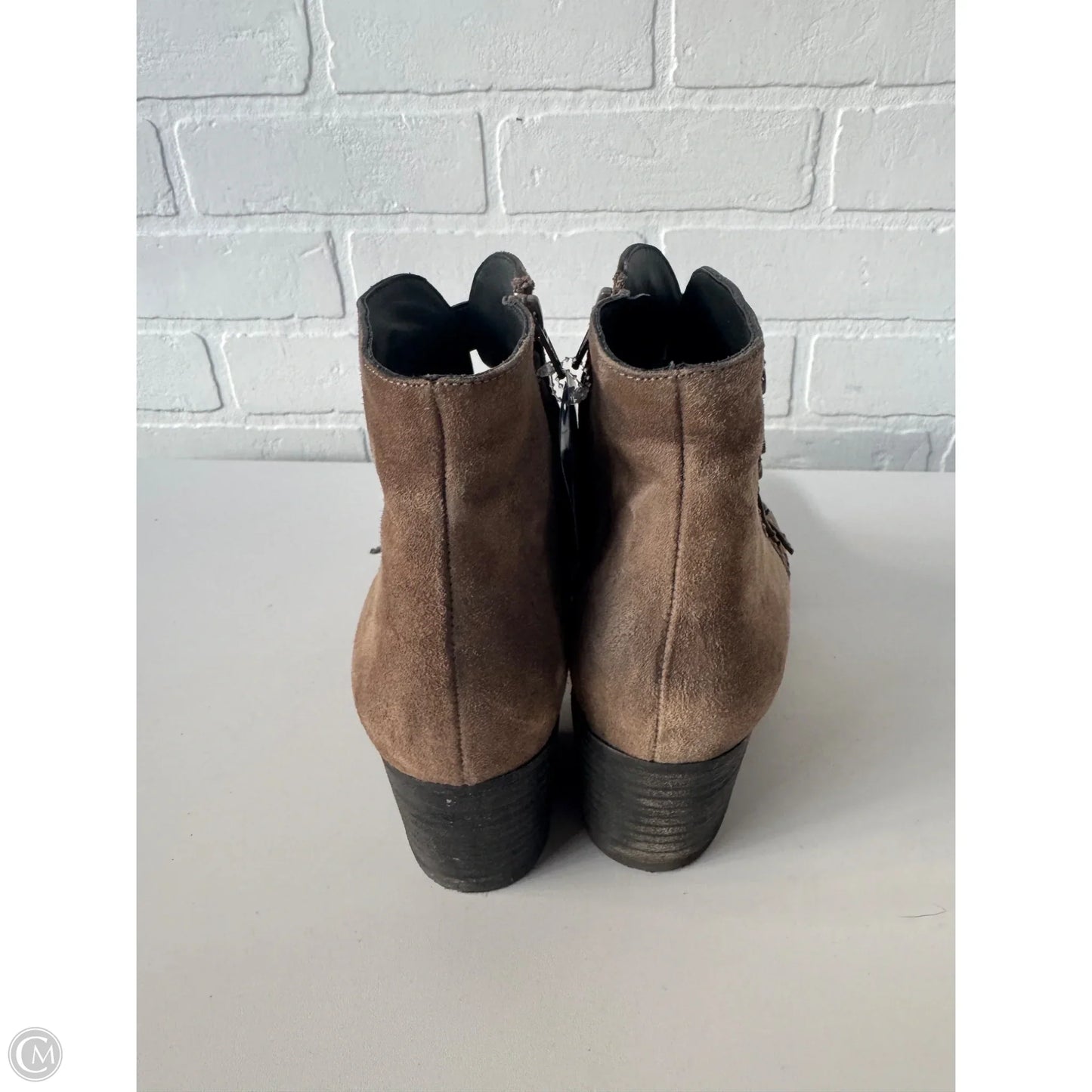 Boots Ankle Heels By Paul Green In Brown, Size: 10
