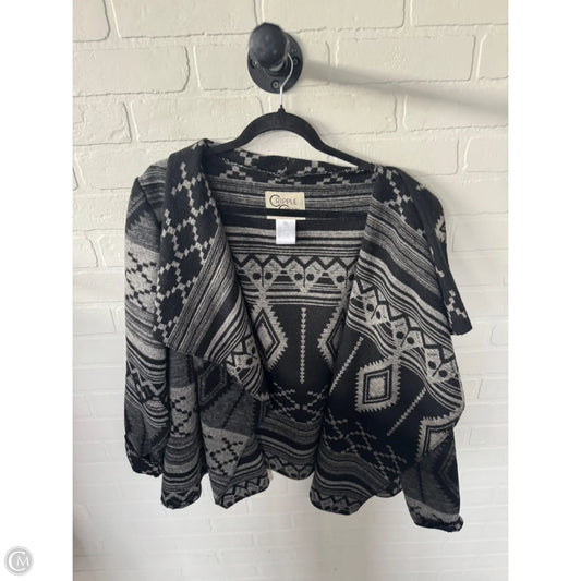 Cardigan By Clothes Mentor In Black & Grey