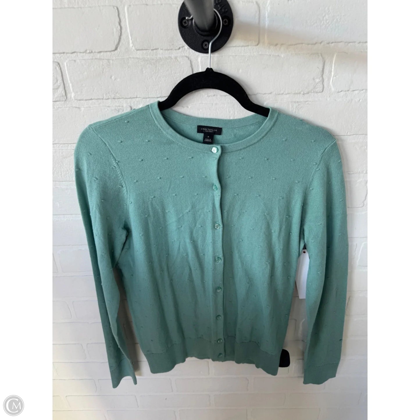 Sweater Cardigan By Ann Taylor In Blue, Size: M