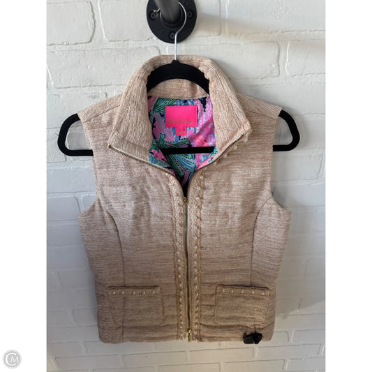 Vest Designer By Lilly Pulitzer In Gold & Tan, Size: S
