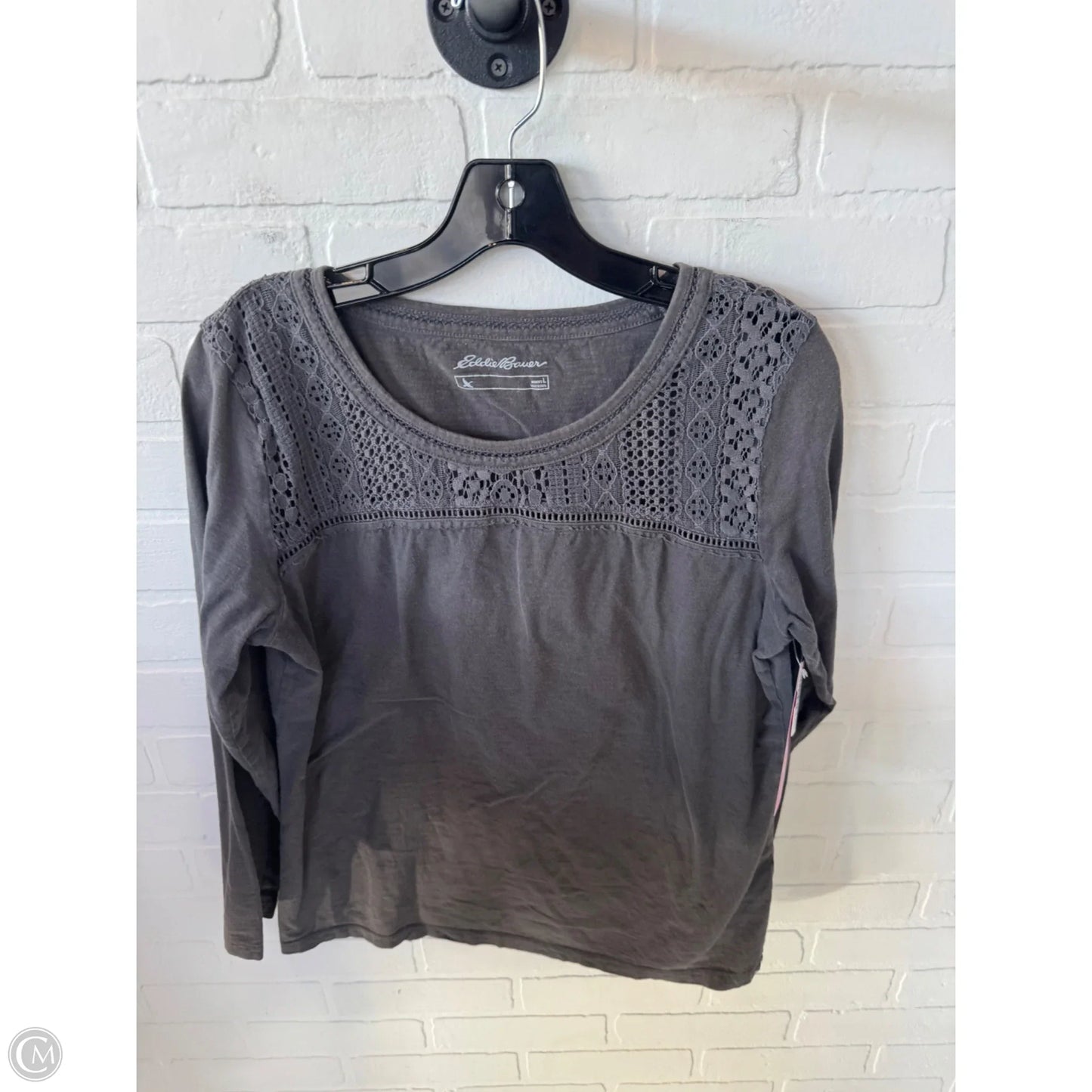 Top Long Sleeve By Eddie Bauer In Grey, Size: L