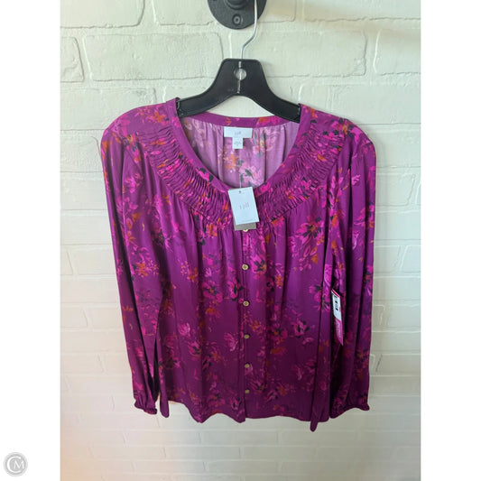 Top Long Sleeve By J. Jill In Pink & Purple, Size: M
