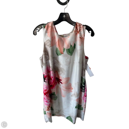 Dress Work By Calvin Klein In Cream & Pink, Size: 1x
