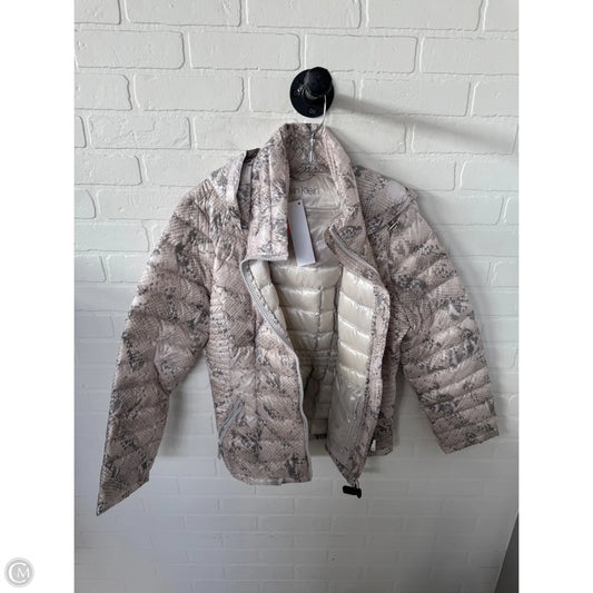 Coat Puffer & Quilted By Calvin Klein In Cream & Grey, Size: Xl