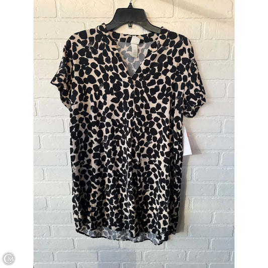 Dress Casual Short By H&m In Black & Cream, Size: M