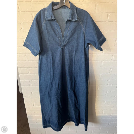 Dress Casual Midi By Cme In Blue Denim, Size: M
