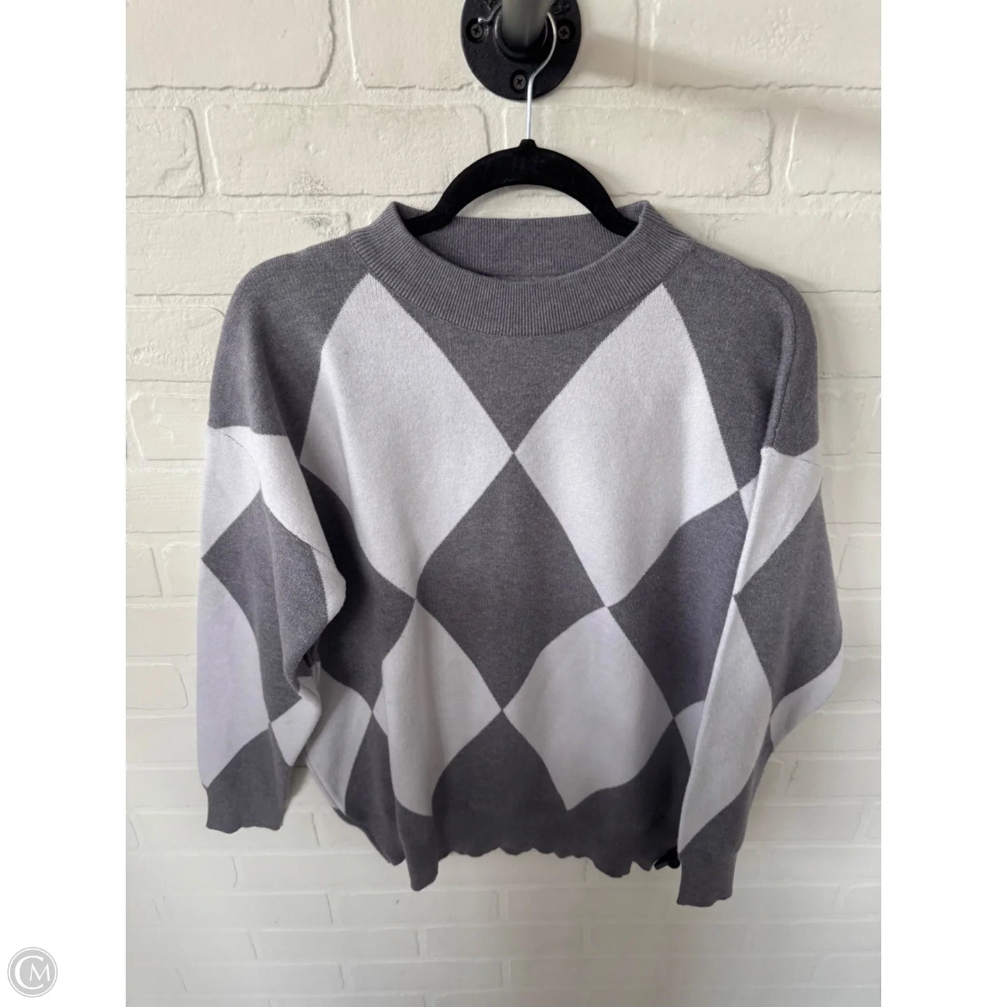 Sweater By Sioni In Grey & White, Size: L