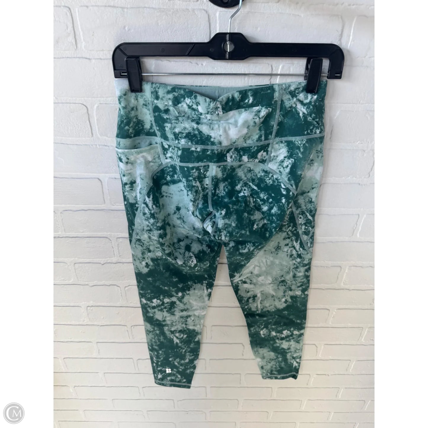 Athletic Leggings By Sweaty Betty In Green & White, Size: 4