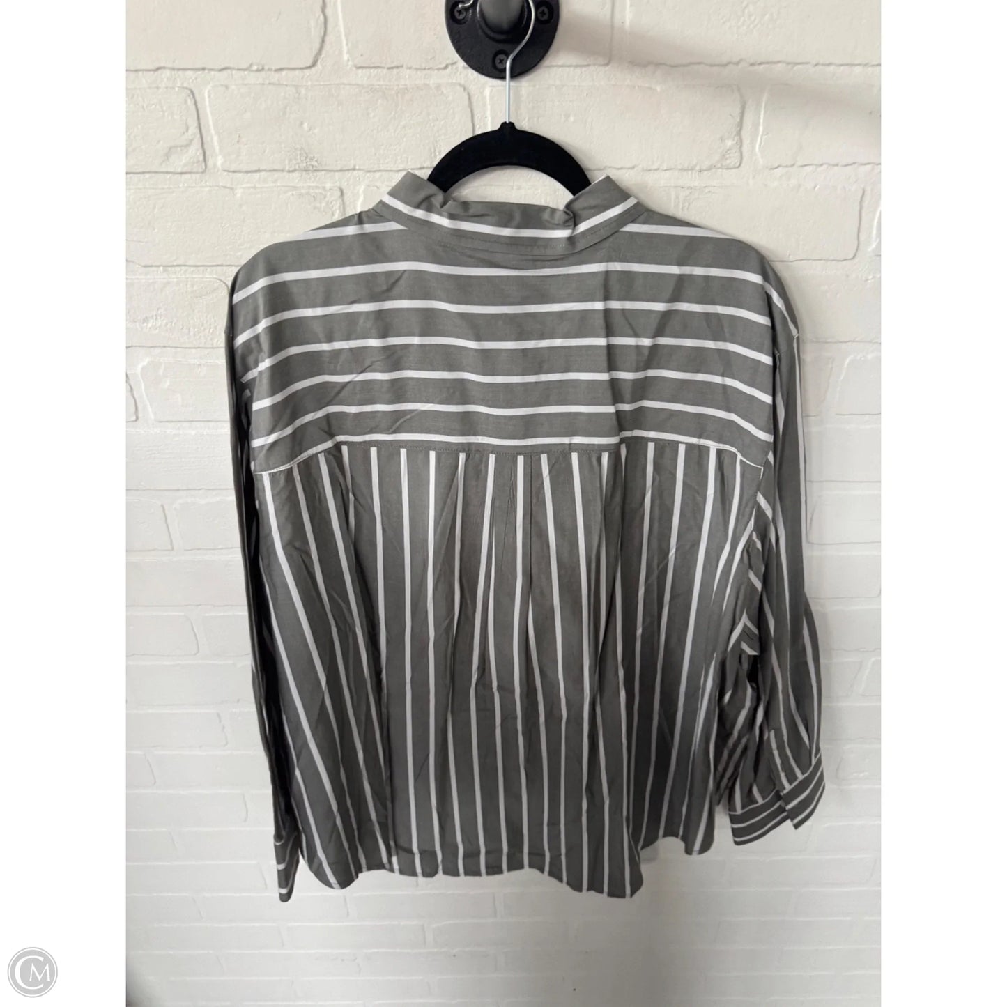 Top Long Sleeve By Ana In Grey & White, Size: Xxl