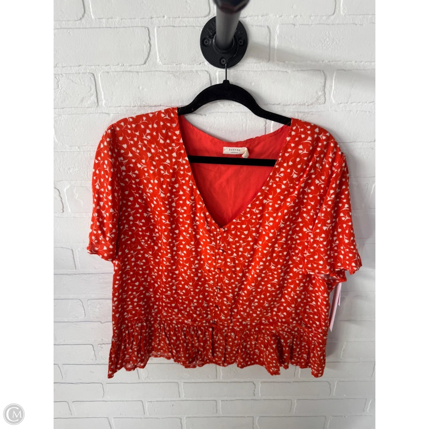 Top Short Sleeve By Harper In Orange, Size: Xl