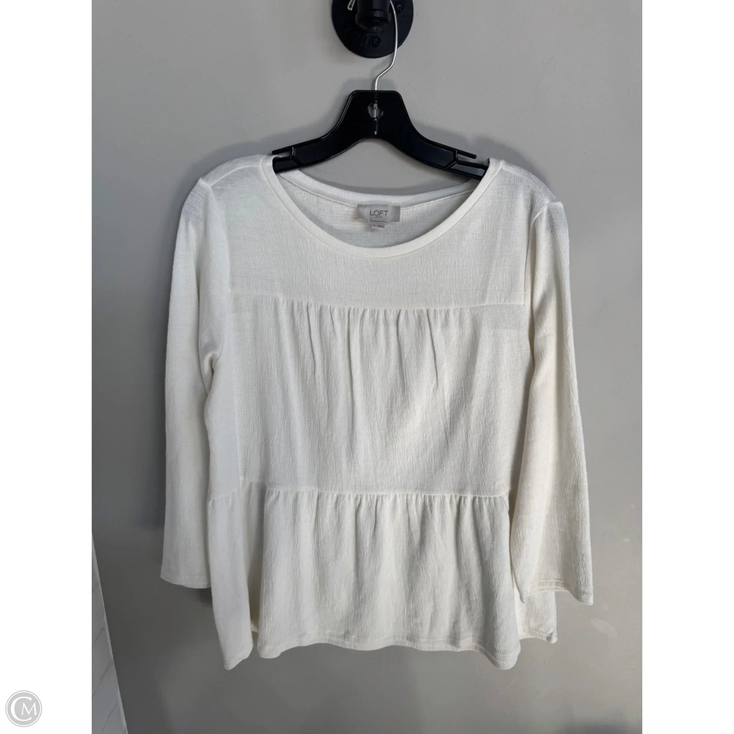 Top 3/4 Sleeve By Loft In Cream, Size: S