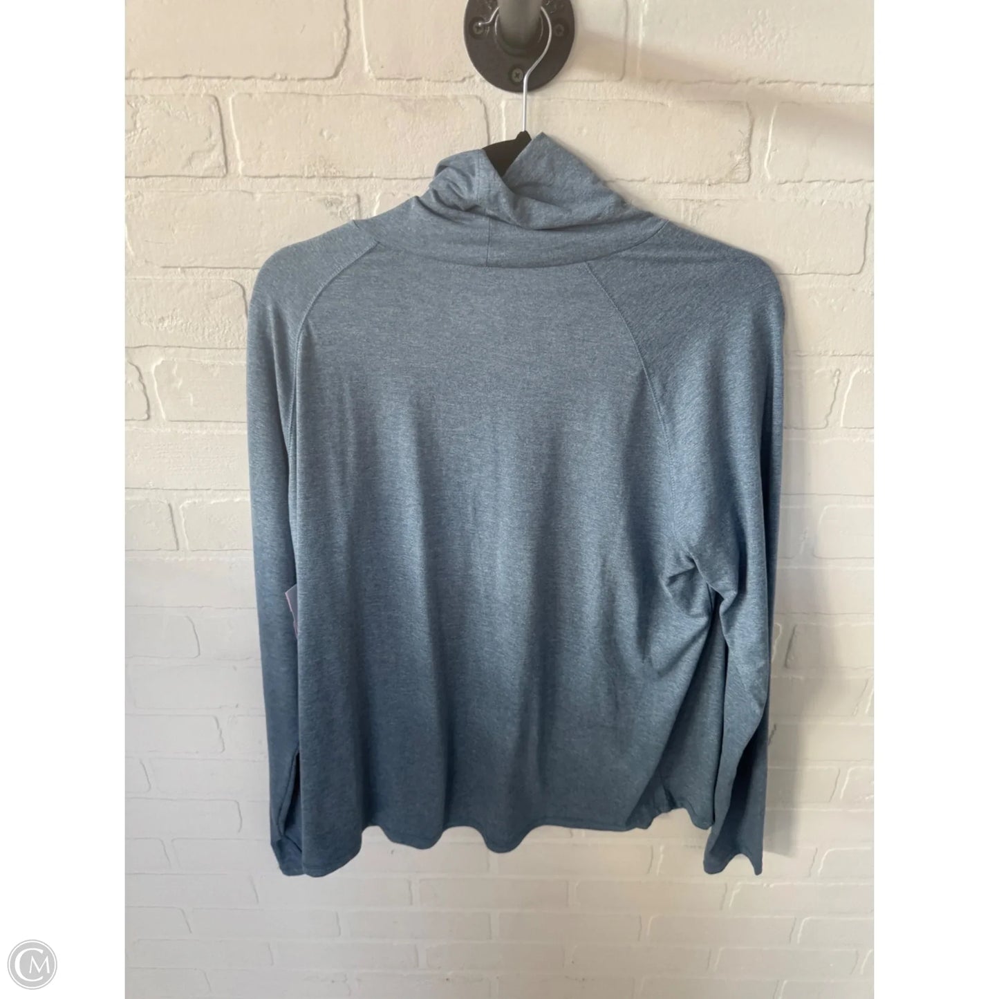 Athletic Top Long Sleeve Collar By Eddie Bauer In Blue, Size: Xl