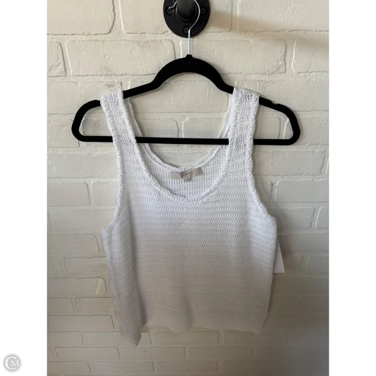 Vest Sweater By Loft In White, Size: M