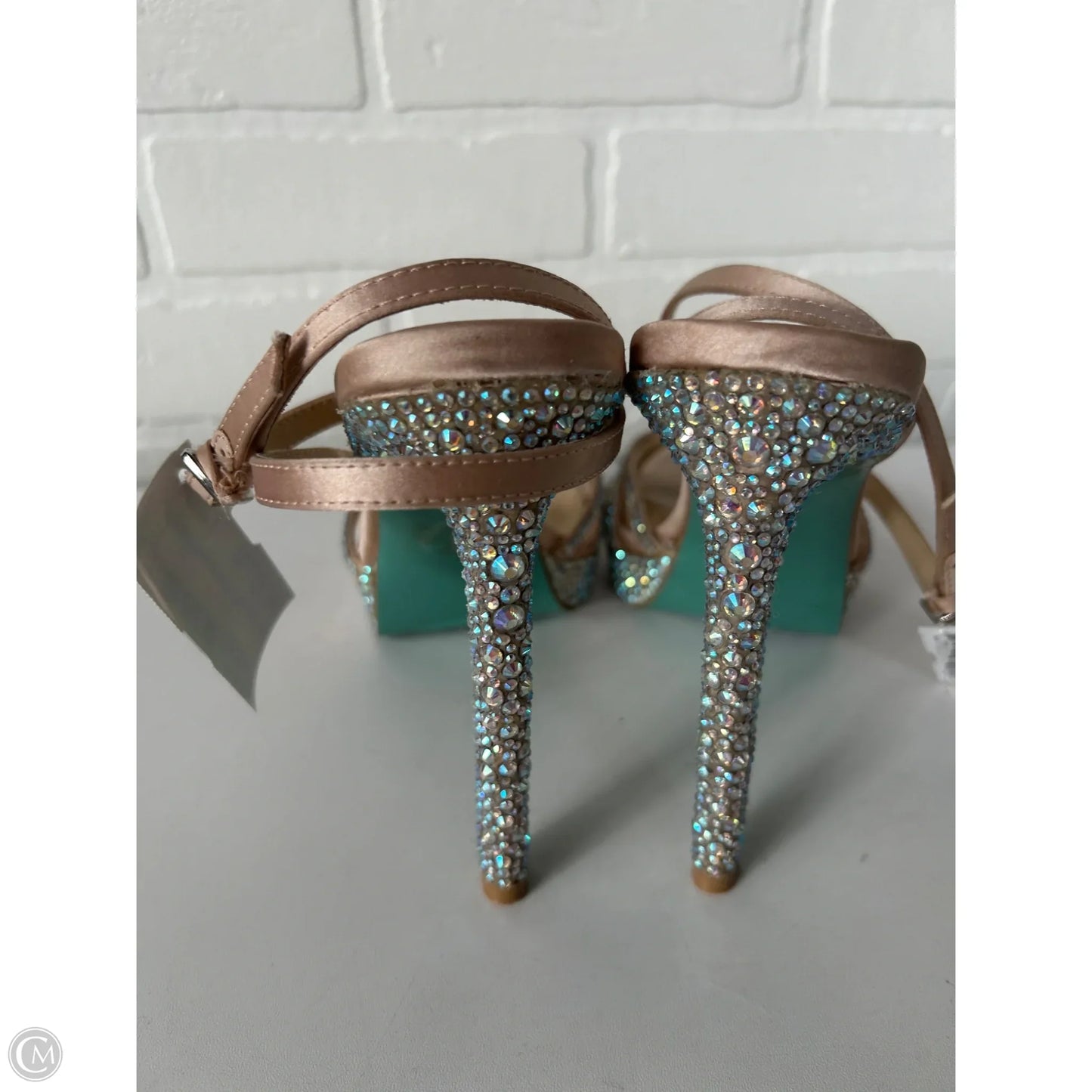 Sandals Heels Stiletto By Betsey Johnson In Tan, Size: 8.5