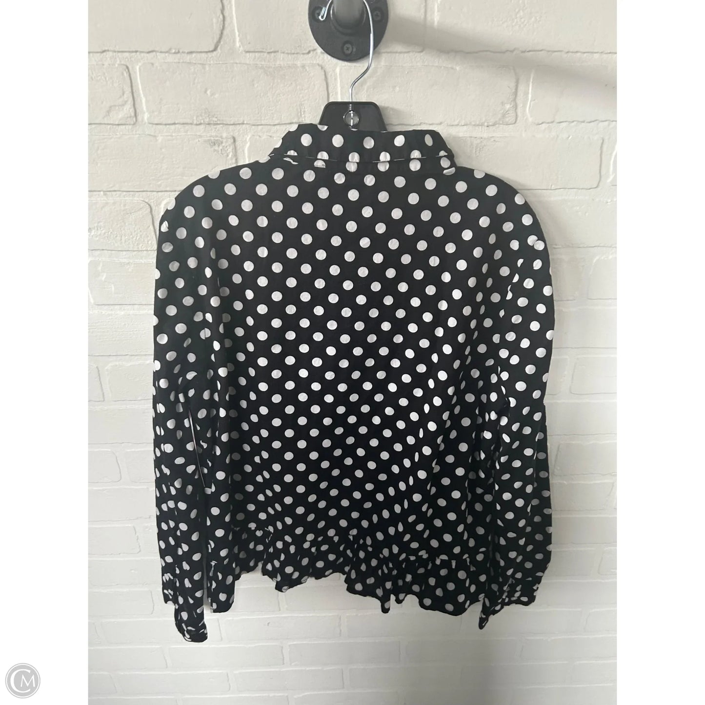 Top Long Sleeve By Tommy Hilfiger In Black & White, Size: Xl