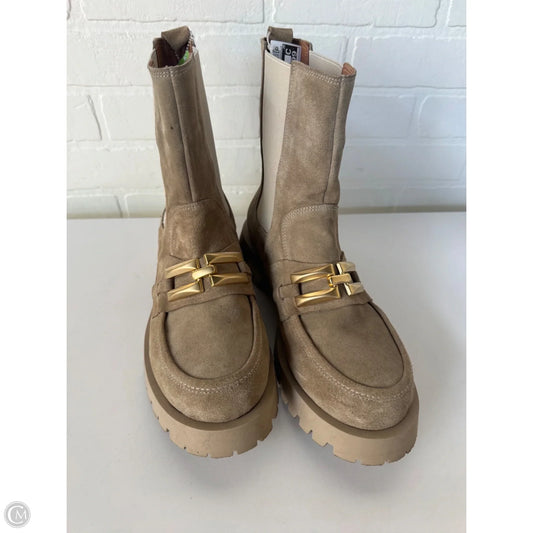 Boots Mid-calf Flats By Cmc In Tan, Size: 11.5