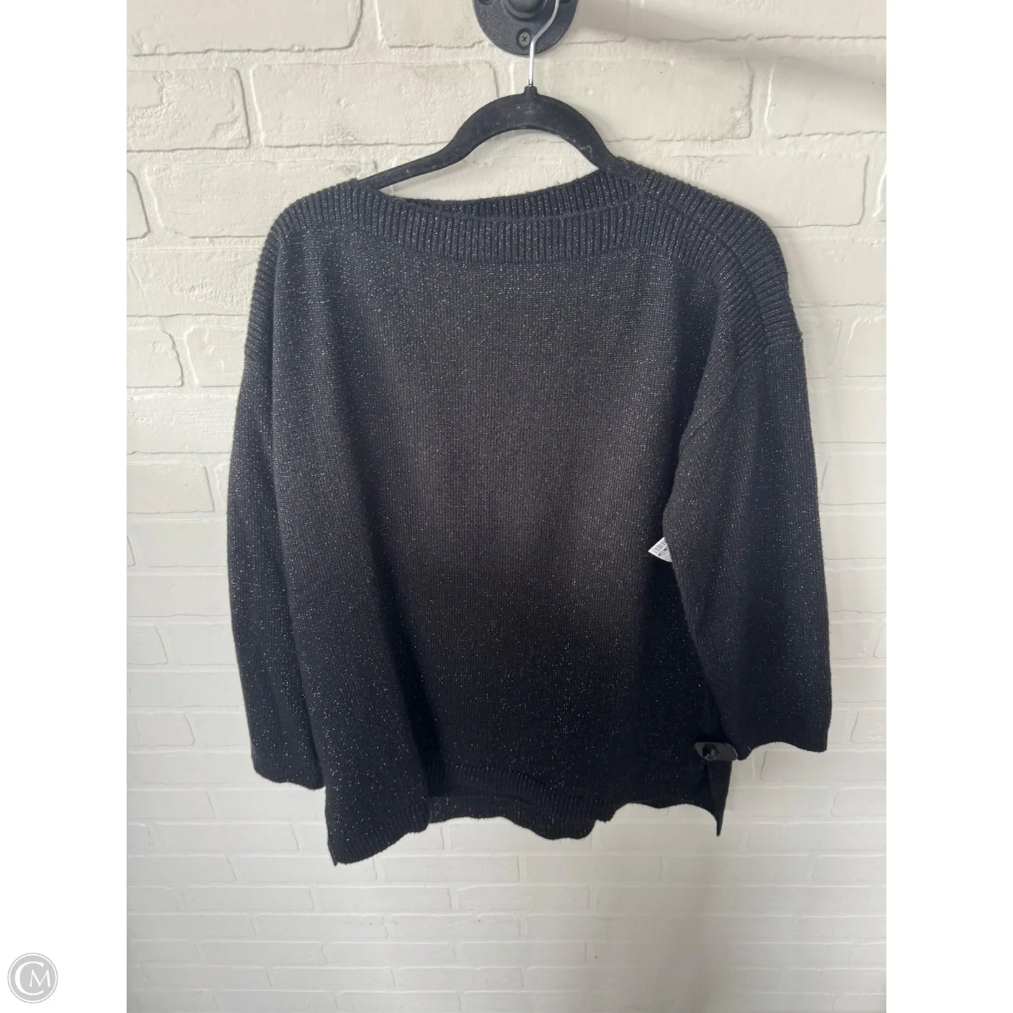 Sweater By Ann Taylor In Black & Silver, Size: Xl