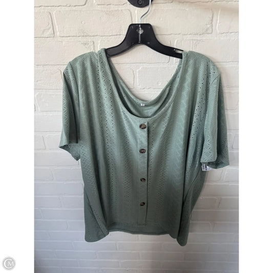 Top Short Sleeve By Cme In Green, Size: 3x
