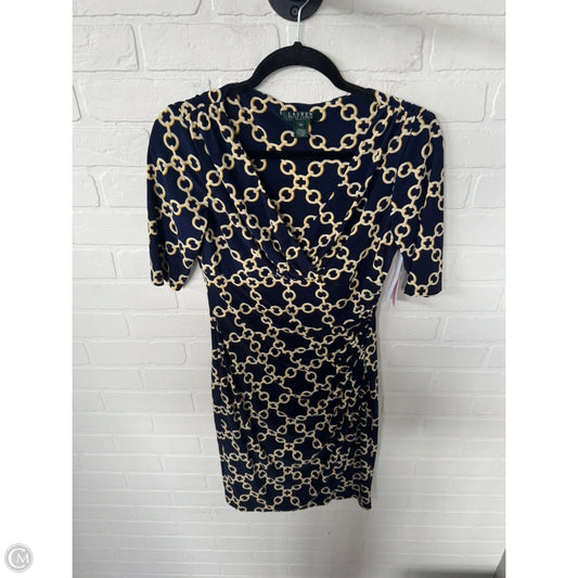 Dress Work By Lauren By Ralph Lauren In Blue & Yellow, Size: Sp