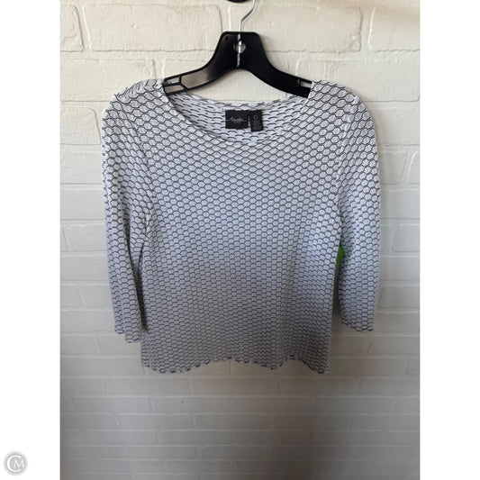 Top 3/4 Sleeve By Chicos In Black & White, Size: S