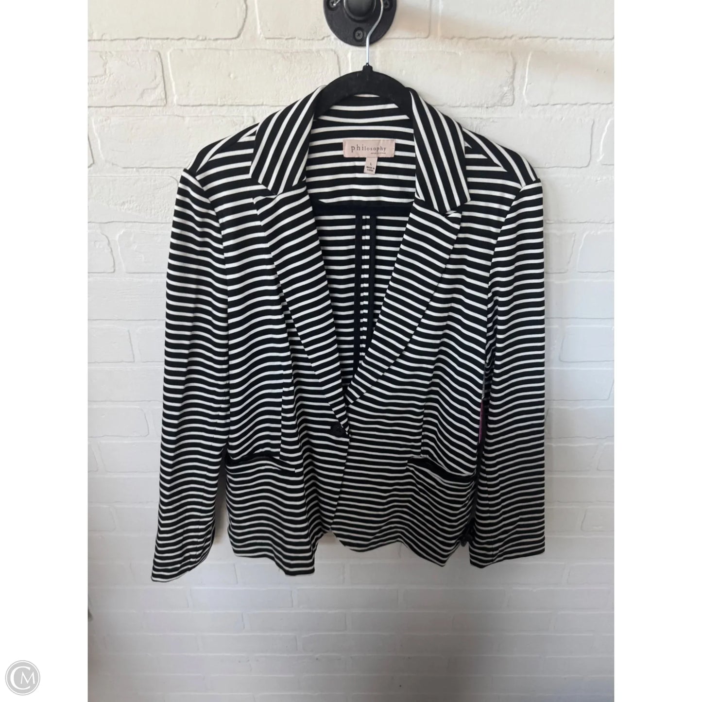 Blazer By Philosophy In Black & White, Size: L