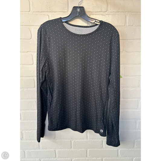 Athletic Top Long Sleeve Crewneck By Hang Ten In Black & Grey, Size: M