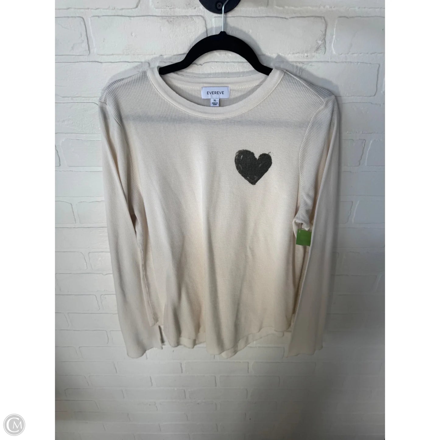 Top Long Sleeve By Evereve In Cream, Size: Xl