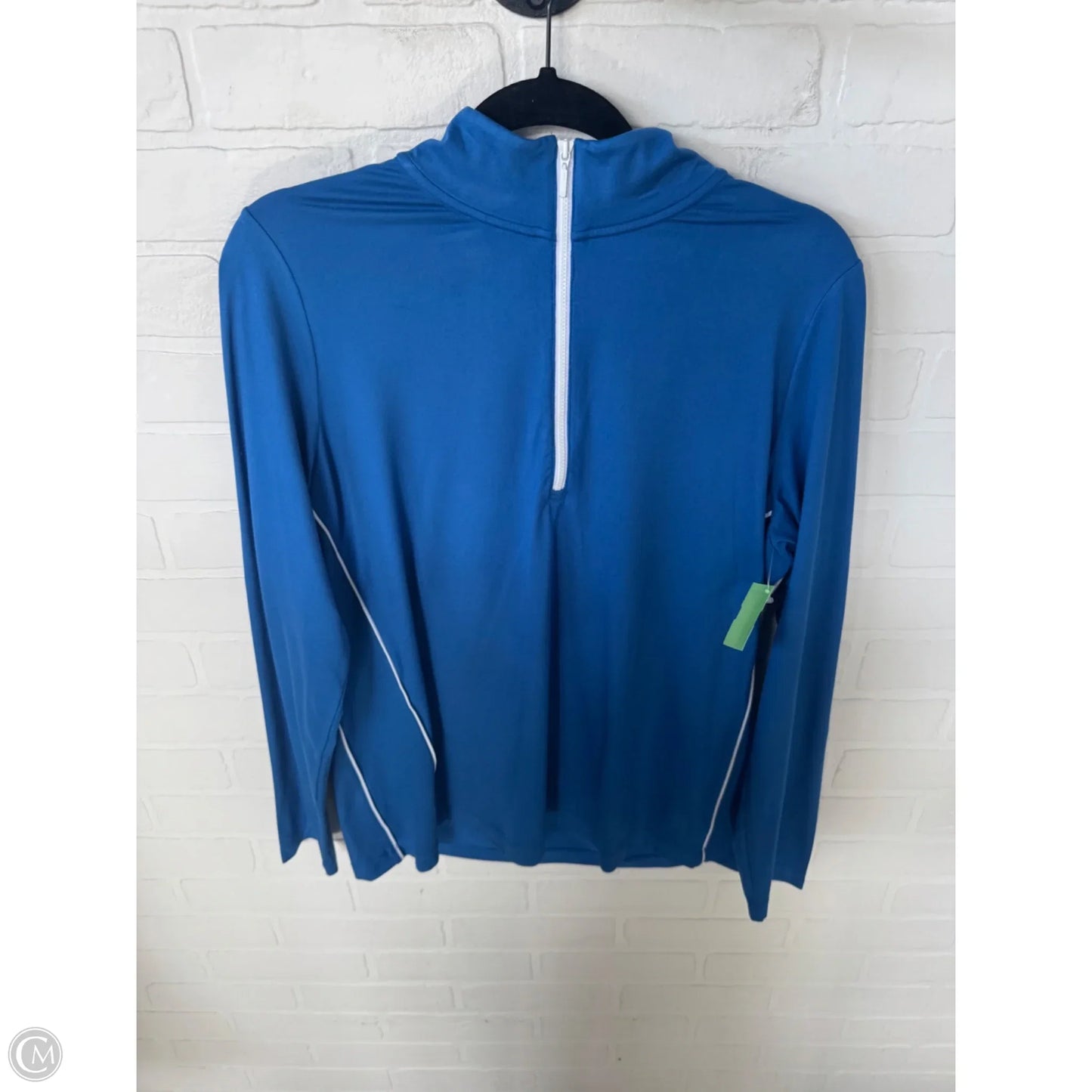 Athletic Top Long Sleeve Collar By J. Jill In Blue & White, Size: M