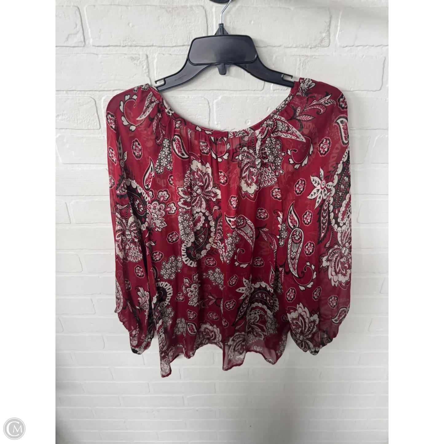Top 3/4 Sleeve By Karen Kane In Red, Size: Xl