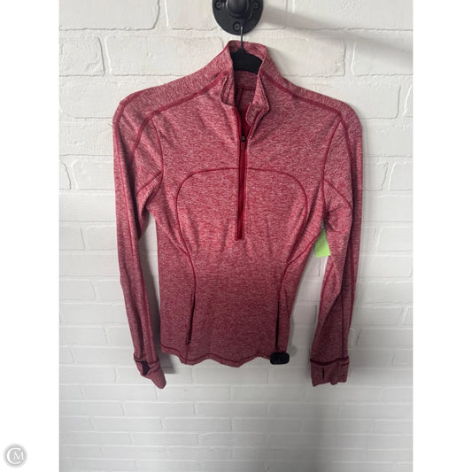 Athletic Top Long Sleeve Collar By Lululemon In Orange, Size: S