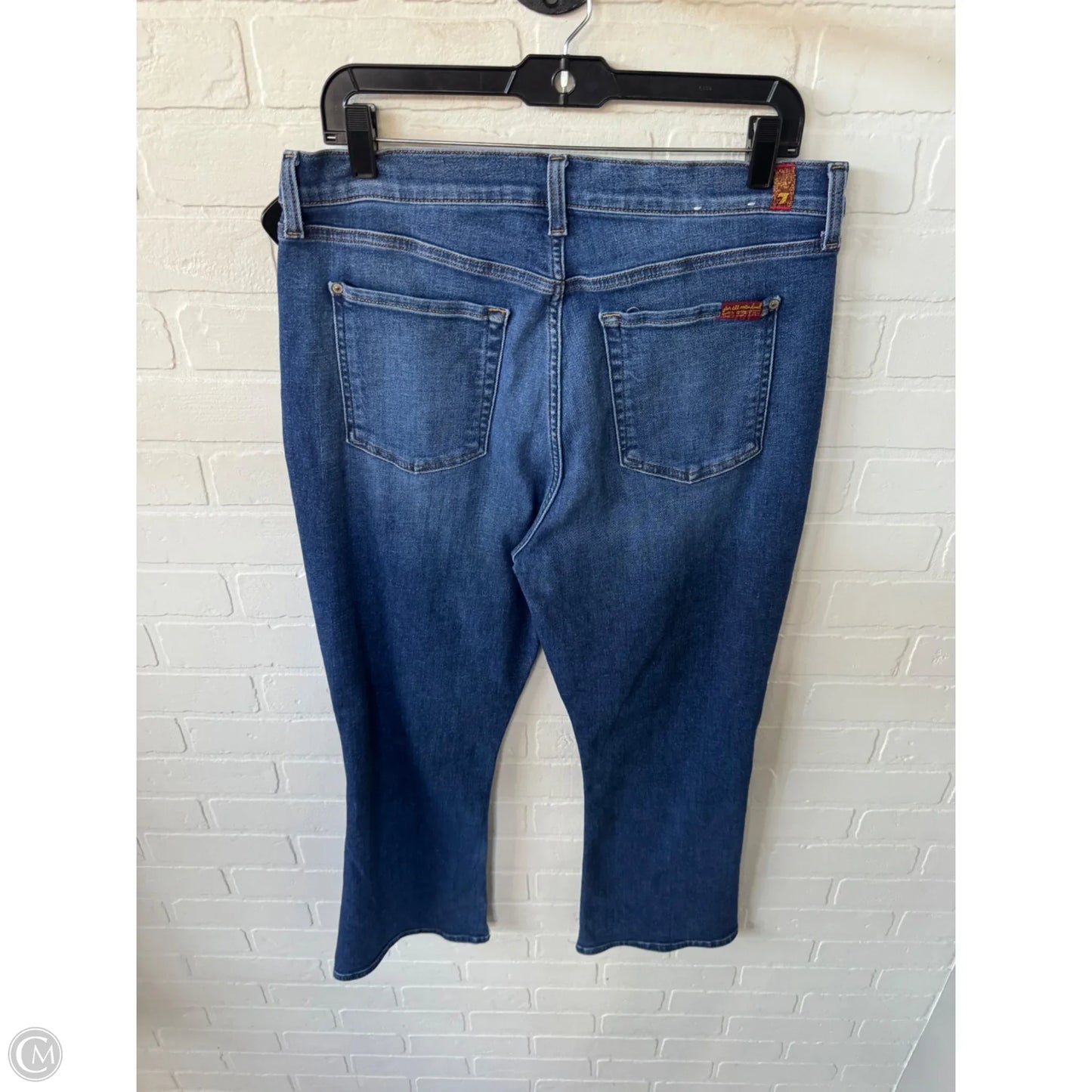 Jeans Cropped By 7 For All Mankind In Blue Denim, Size: 14